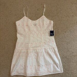 Roller Rabbit White and Pink Embroidered Dress